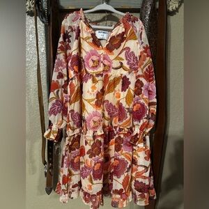 Old Navy Floral Dress - Pink and Orange